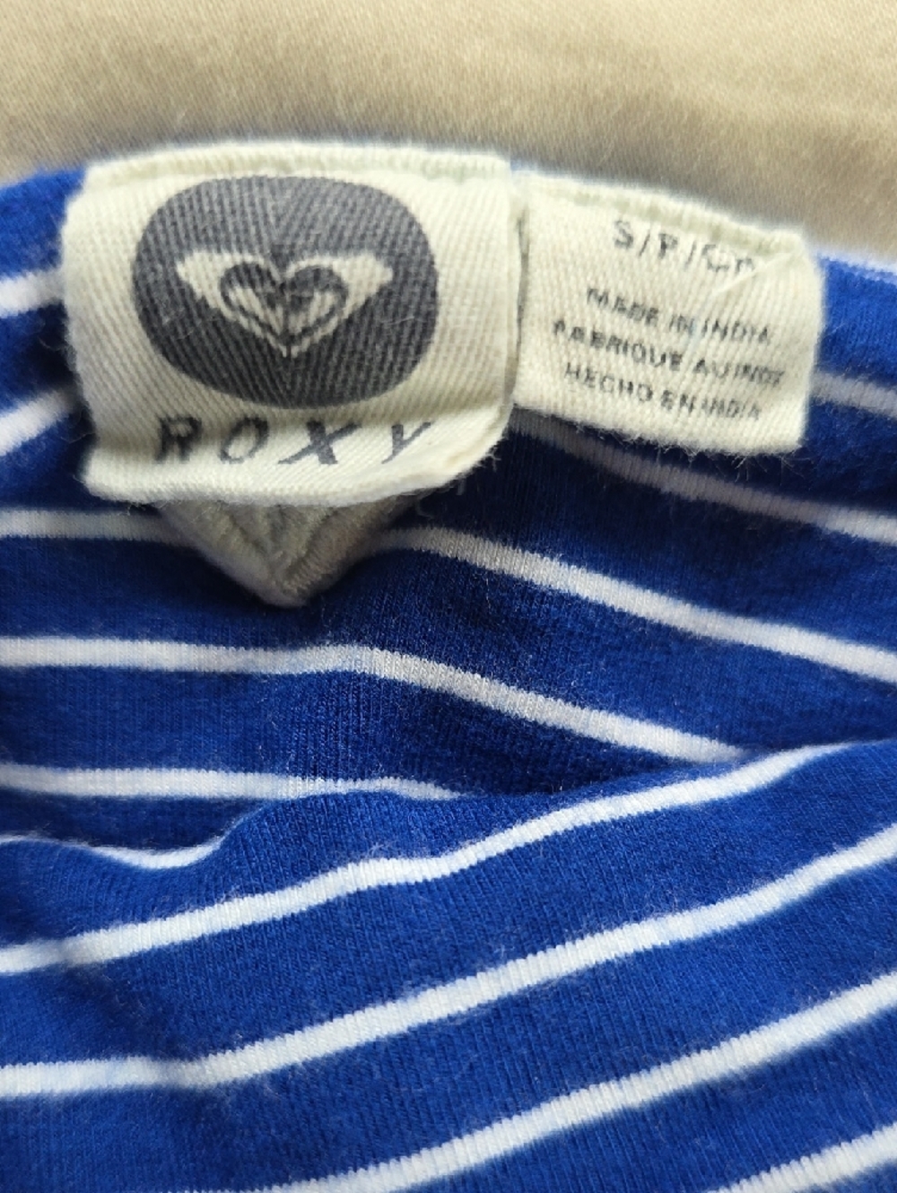 Roxy Navy Striped Bodice Floral Strapless Dress - Picture 2 of 6